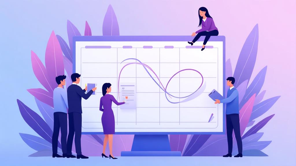 Multiple people collaborating on scheduling